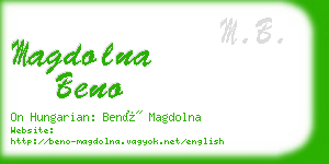 magdolna beno business card
